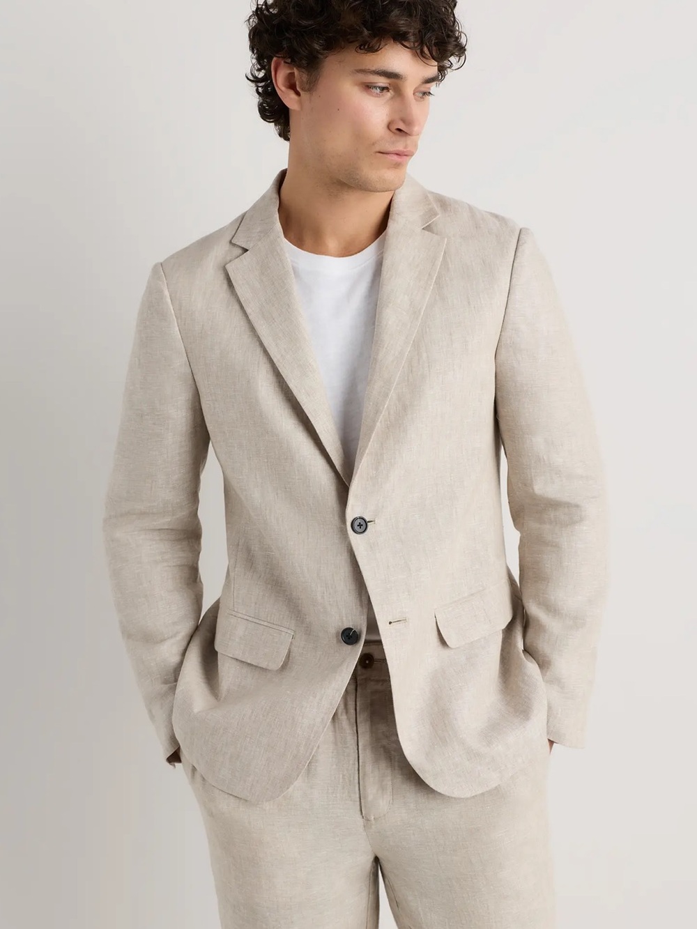 Quince European Linen blazer in flax size medium